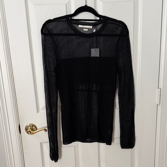 NWT jason wu sheer sweater black size medium slim fit - Picture 2 of 9
